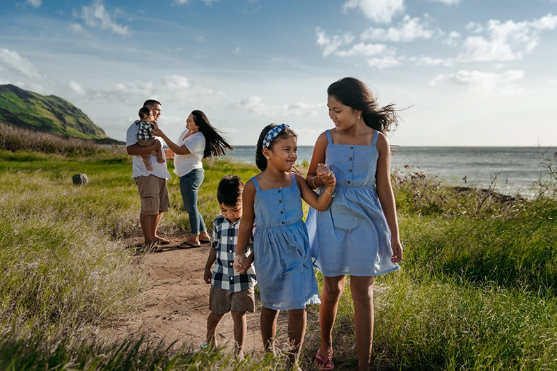 Family on the beach